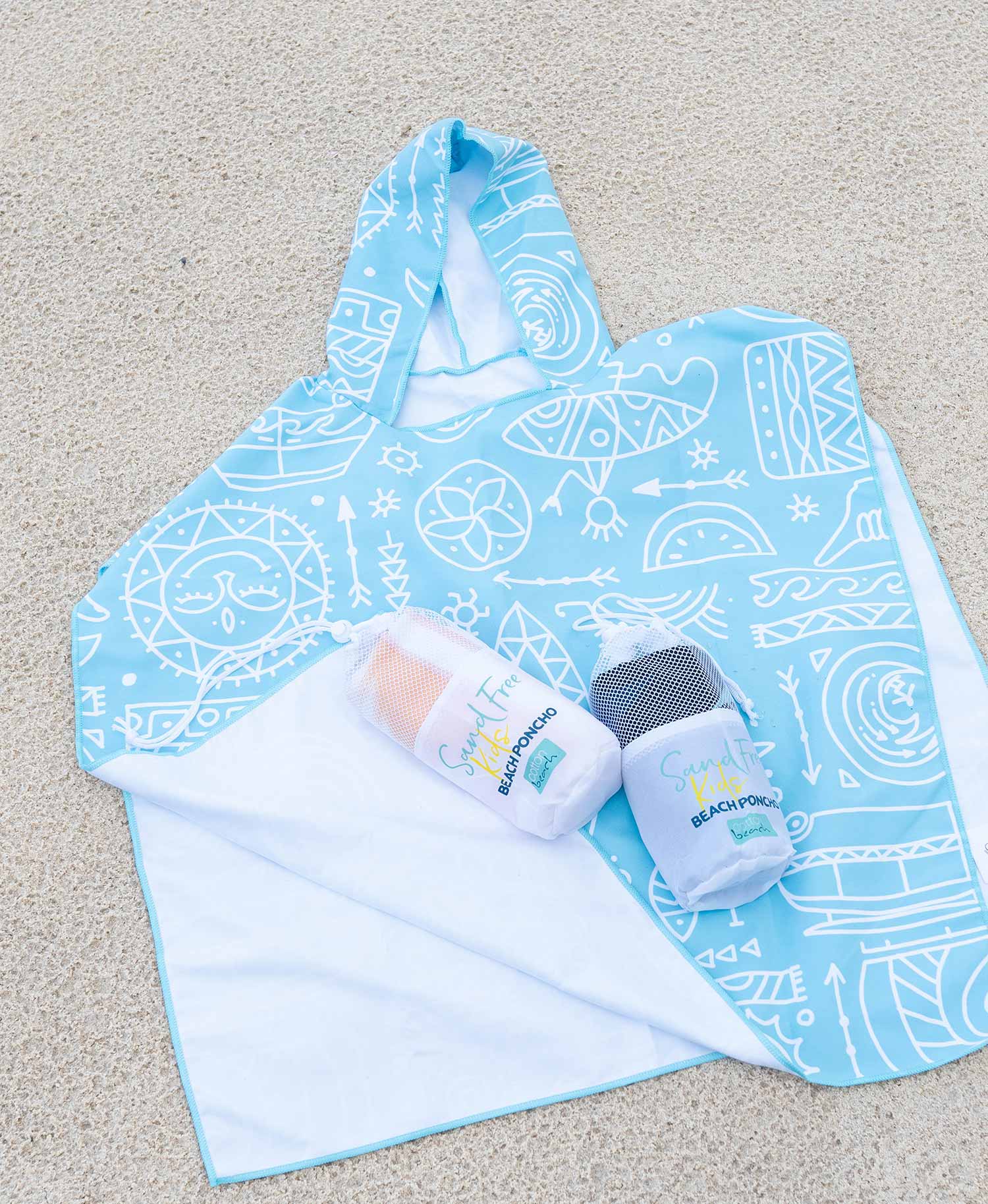 COTTON BEACH SAND FREE YOUTH HOODED PONCHO