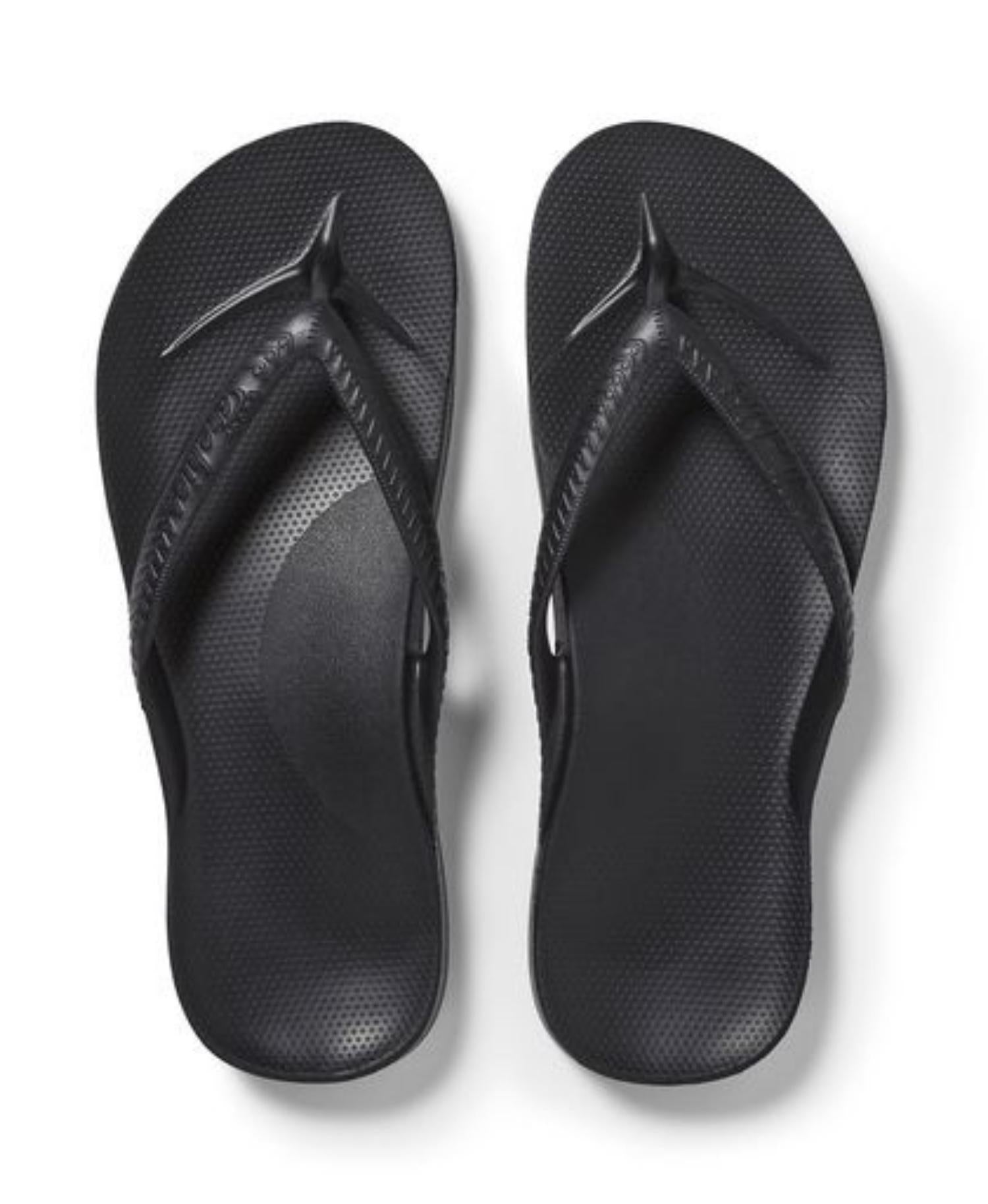 ARCHIES - BLACK ARCH SUPPORT THONGS