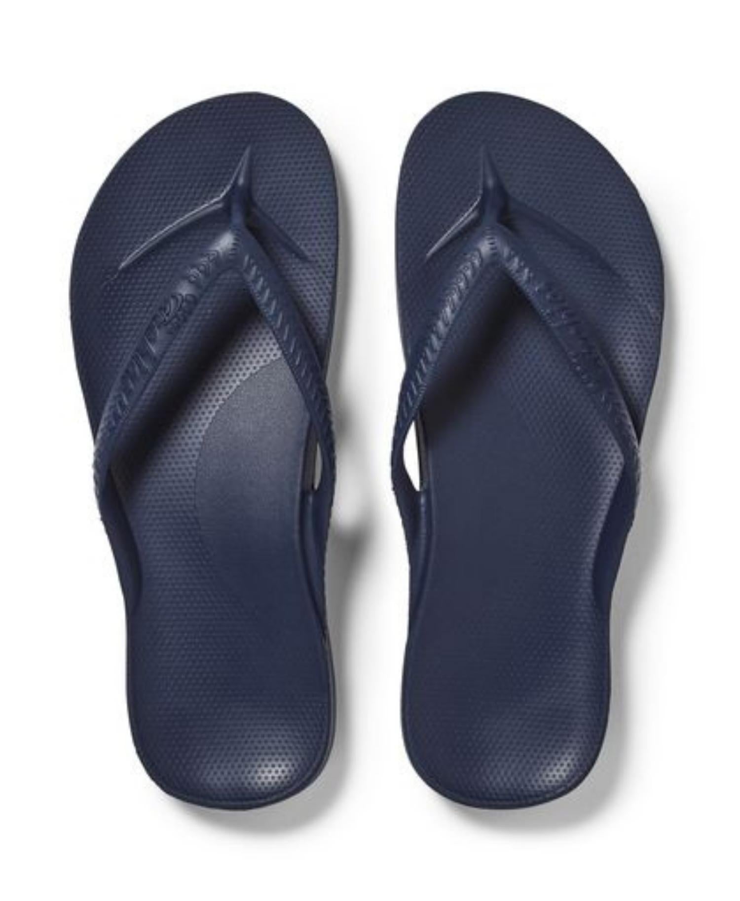 Archies - Navy Arch Support Thongs – Sideways